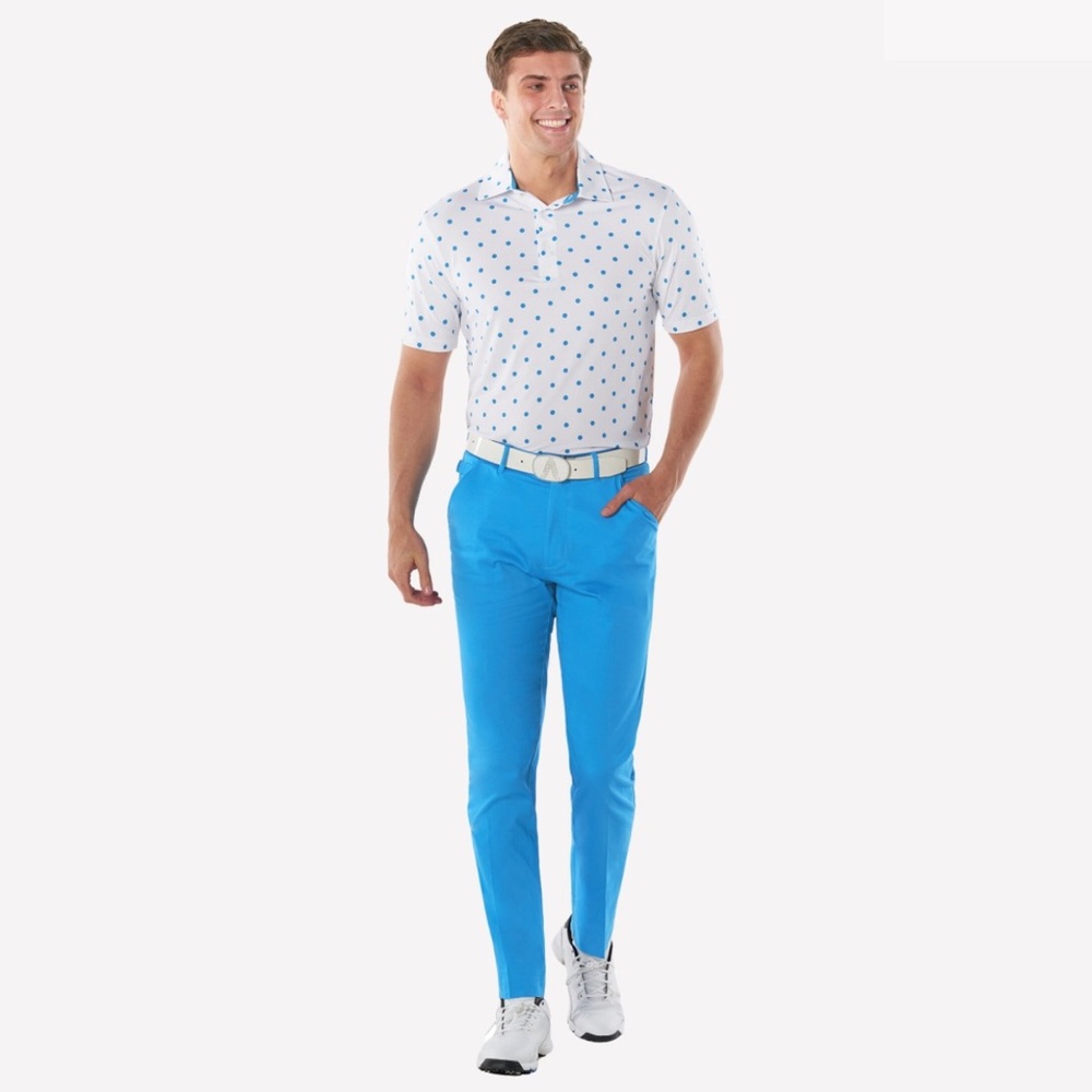 Royal and Awesome Men`s Golf Pants Why So Blue Golf Pants Waist 36/30